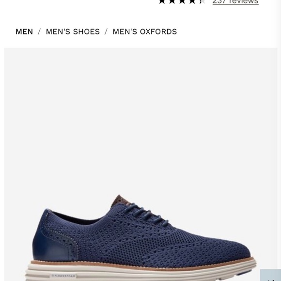 Cole Haan Men\'s Marine Blue Oxfords